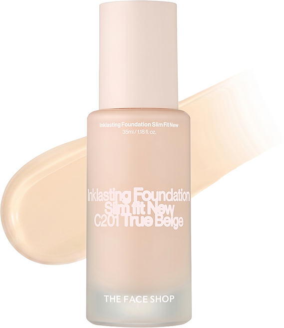 THE FACE SHOP 菲詩小舖 Slim Fit New貼妝持久粉底液 35ml, C201, 1瓶