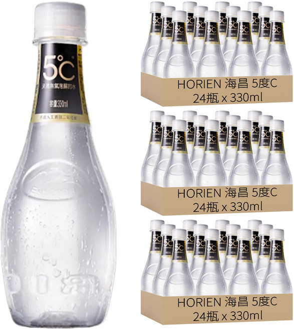 HORIEN 海昌 5度C 天然無氣泡蘇打水, 330ml, 72瓶