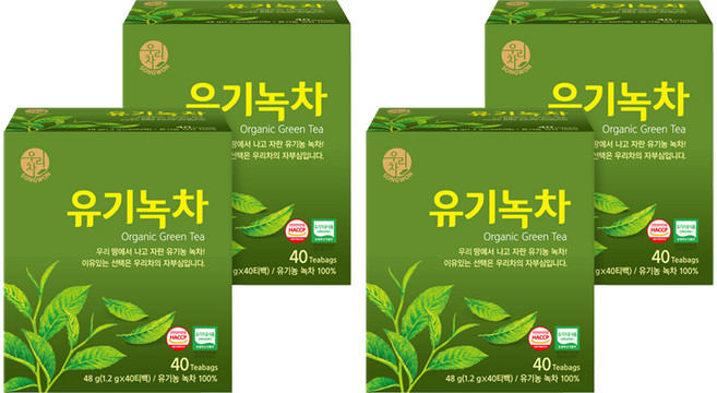 SONGWON 有機綠茶, 1.2g, 40入, 4個