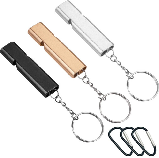 포커머스 호신용 호루라기 3종 + 카라비너 3p 세트, 블랙 + 골드 + 실버, 1세트