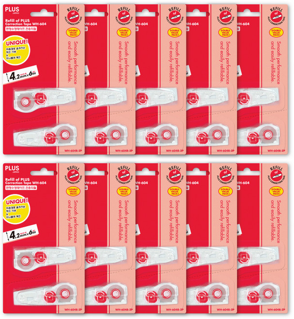 플러스 수정테이프 리필 WH-604R 2p, 10개