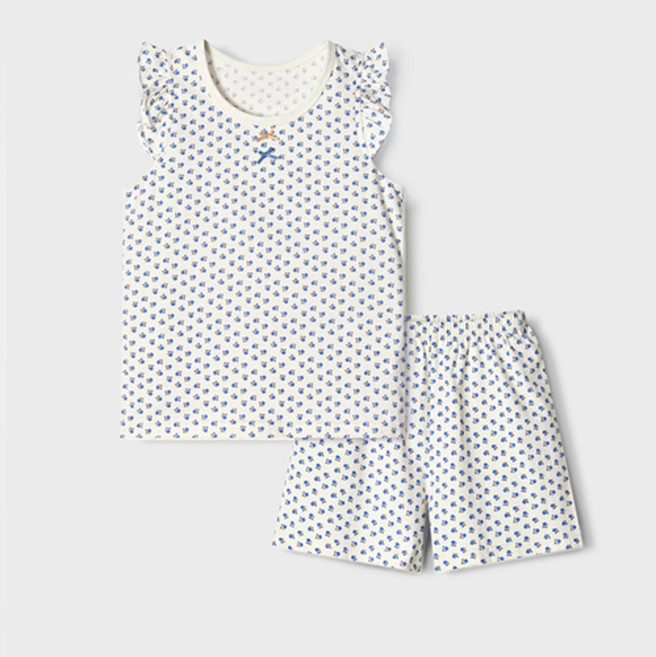 unifriend 兒童款Blooming有機無袖內衣上下套裝