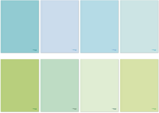 탐사 미니멀 플레인 노트 8mm 8p 세트, 블루, 그린, 1세트