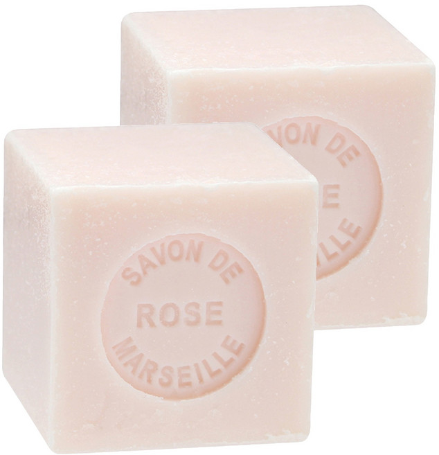 Theophile Berthon 方塊馬賽皂 玫瑰香 迷你版 72%植物油配方 添加乳油木果, 100g, 2個