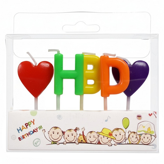 HBD 蠟燭, 無香, 彩色, 1組