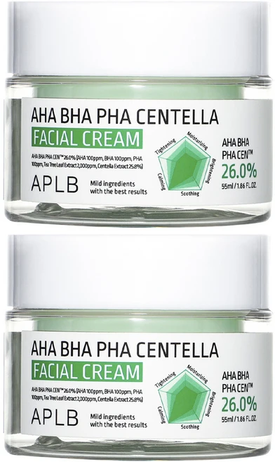 APLB 아하 바하 파하 센텔라 페이셜 크림, 2개, 55ml - 쿠팡