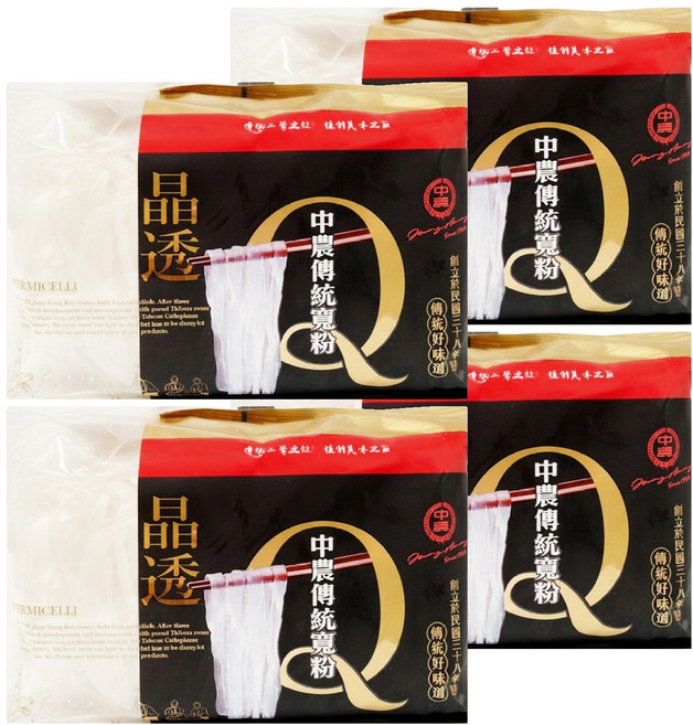 中農粉絲 傳統寬粉, 210g, 4袋