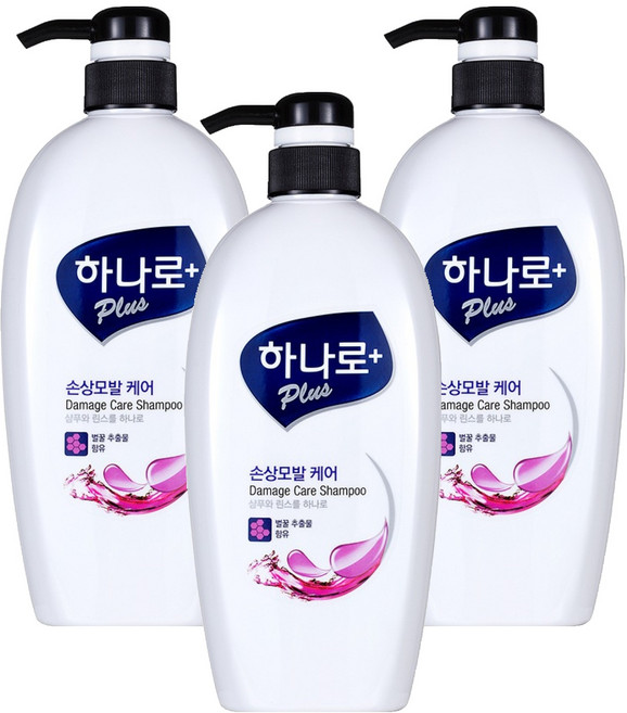 애경하나로 플러스 손상모발케어 샴푸린스겸용, 680ml, 3개
