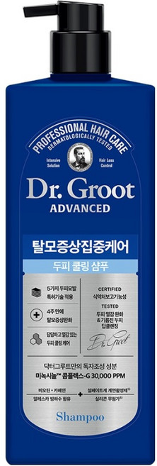 8위 - 닥터그루트 탈모증상 집중케어 두피 쿨링 샴푸 시트러스 민트향, 700ml, 1개