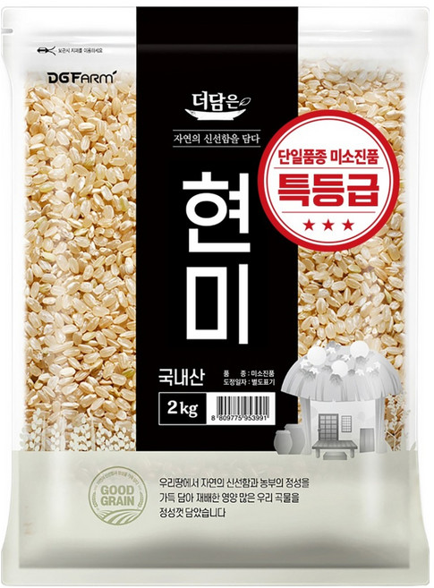 더담은 미소진품 현미 특등급, 2kg, 1개