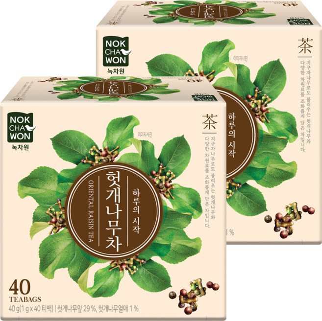 NOKCHAWON 綠茶園 枳椇茶, 40入, 2個, 1g
