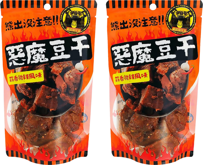 熊出沒注意 惡魔豆干 蒜香微辣, 140g, 2包