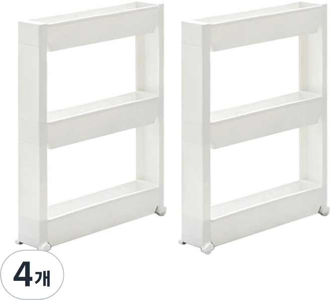 위즈홈 틈새선반 3단, 화이트, 4개