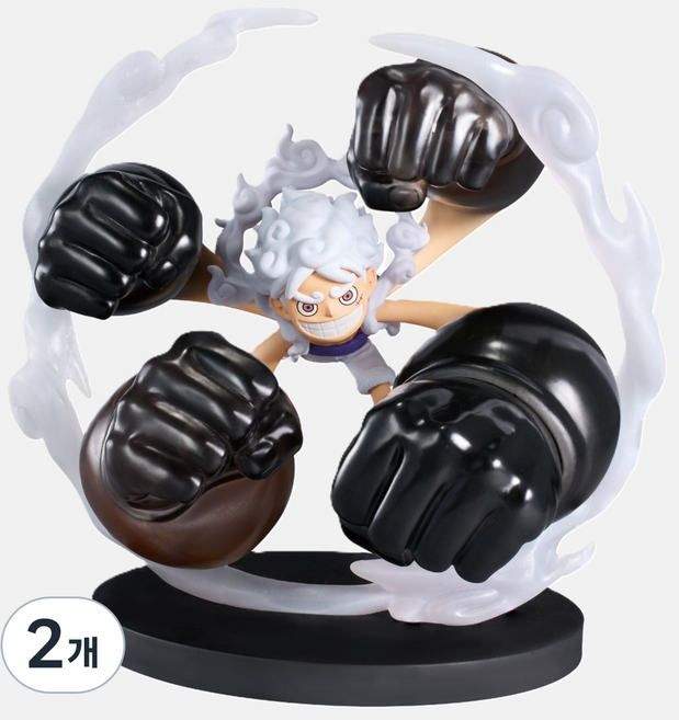반프레스토 원피스 월드 콜렉터블 피규어 스페셜 몽키 D 루피 기어5 고무고무 던 개틀링 피규어, 2개