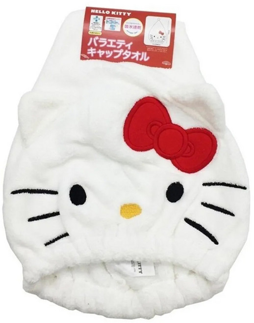 MARUSHIN 丸真 Hello Kitty 抗菌防臭吸水速乾浴帽 - 尺寸約20X45CM, 1個