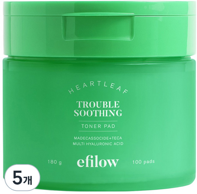 에필로우 어성초 마데카소사이드 트러블 수딩 토너패드 180g, 100매입, 5개