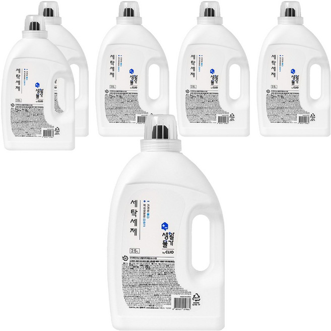 크리오 생활물가 세탁세제 계량컵 일반드럼겸용, 2.5L, 6개