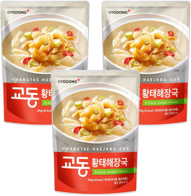 교동식품 황태해장국, 500g, 3개