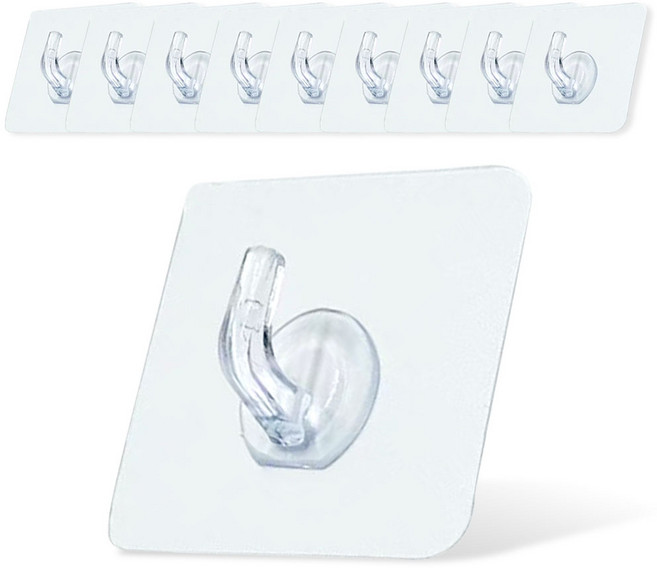 리빙홈디테일 초강력 다용도 접착식 후크 고리형 LHD-042, 투명, 10개