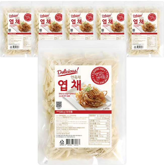해맑은푸드 연육채 엽채, 500g, 6개