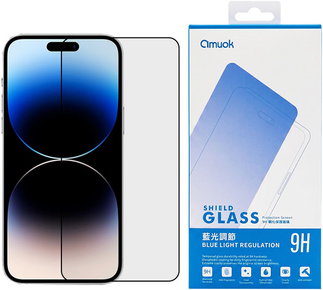 amuok 艾默克 手機 滿版 保護貼 iPhone 14 Pro MAX 藍光 霧面 鋼化玻璃 防指紋 1片