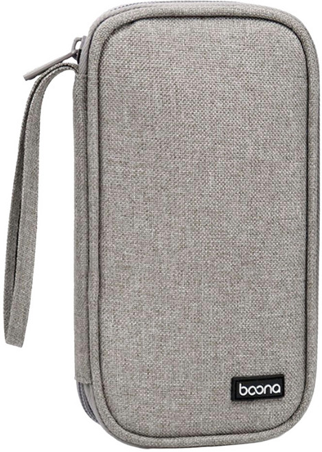 baona 包納 手機/行動電源收納袋 BN-E003 19x10.5x2cm 牛津布 堅固耐用, 1個, 灰色
