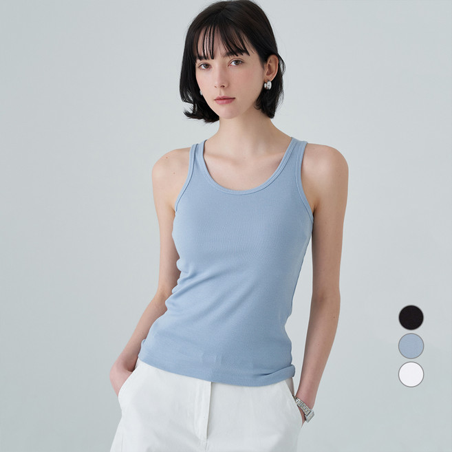 ELLE PARIS 여성용 골지 나시 티셔츠
