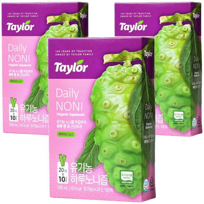 테일러 유기농 인증 하루노니즙, 30개, 20ml