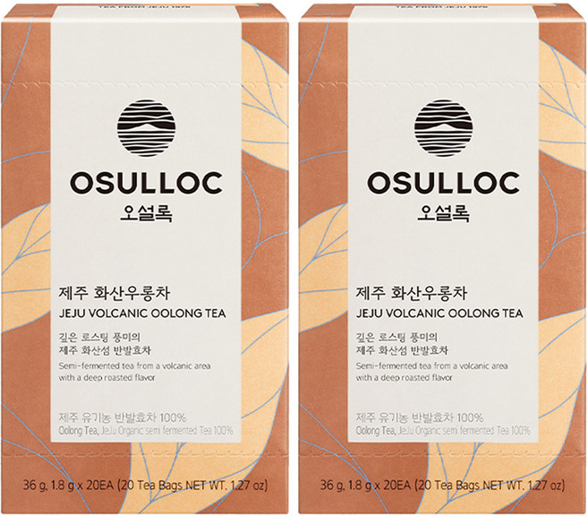오설록 제주 화산 우롱차 티백, 1.8g, 20개입, 2개