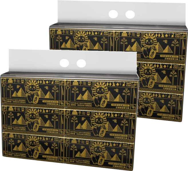 Gotokuji Tokyo 東京豪德寺 抽取式衛生紙 招財貓埃及金字塔限定版 2層, 2袋, 6包