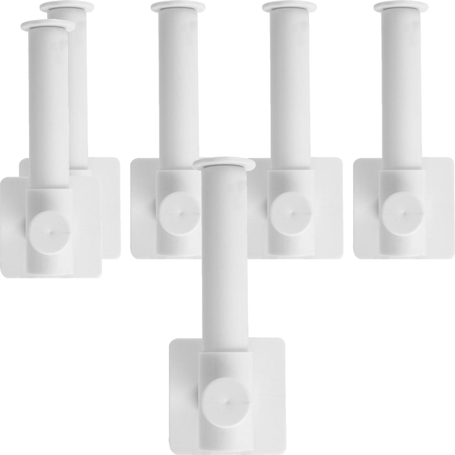 iSFun L型伸縮無痕壁貼滾筒紙巾收納架, 白色, 6個