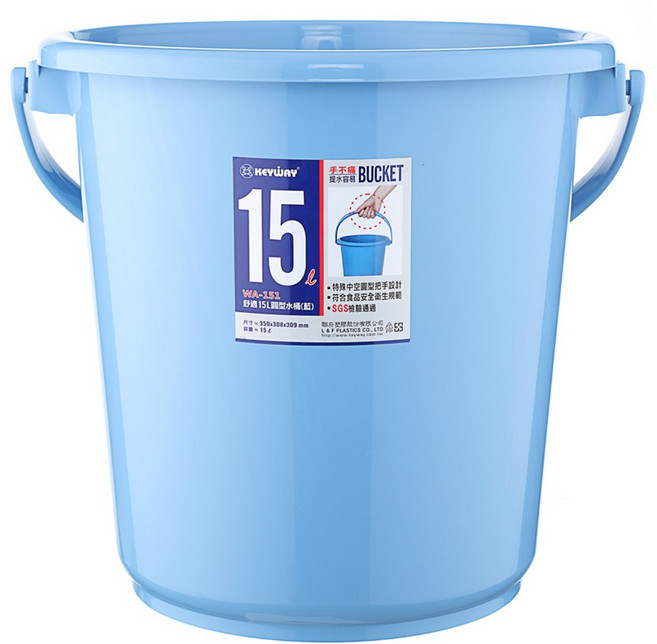 KEYWAY 聯府 舒適圓型水桶 WA151 350 x 308 x 309mm 15L, 藍色, 1個