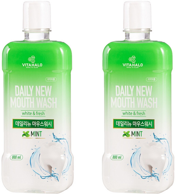 비타할로 데일리뉴 마우스워시 민트, 800ml, 2개