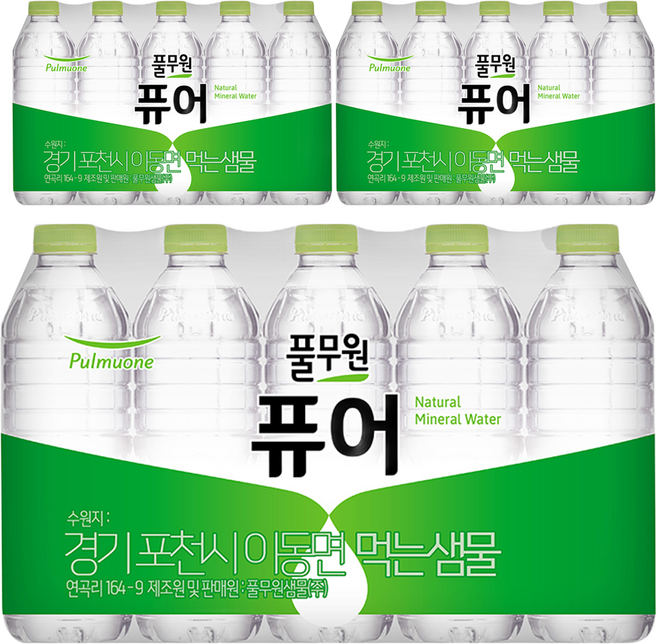 풀무원 퓨어 무라벨 생수, 500ml, 60개