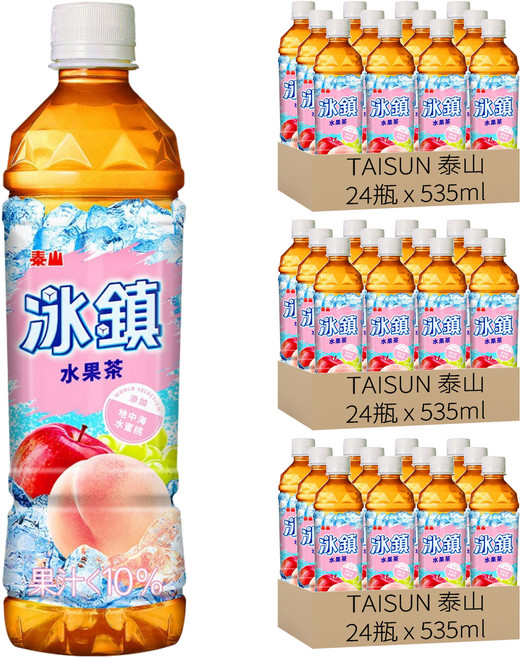 TAISUN 泰山 冰鎮 水果茶, 535ml, 72瓶