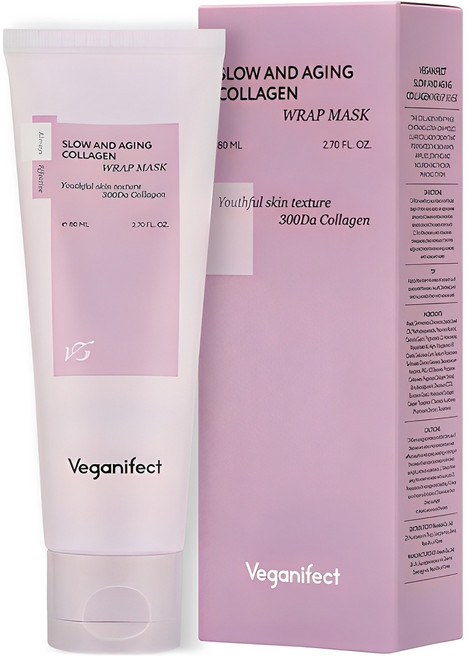 veganifect 低分子膠原蛋白水光保濕面膜 80ml, 1條, 1條