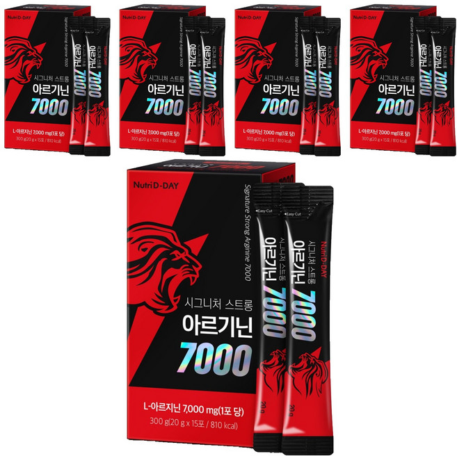 뉴트리디데이 시그니처 스트롱 아르기닌 7000 액상스틱 15p, 300g, 5개