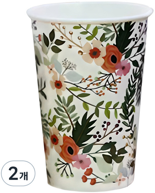 투고팩 플라워 종이컵 300ml, 50개입, 2개