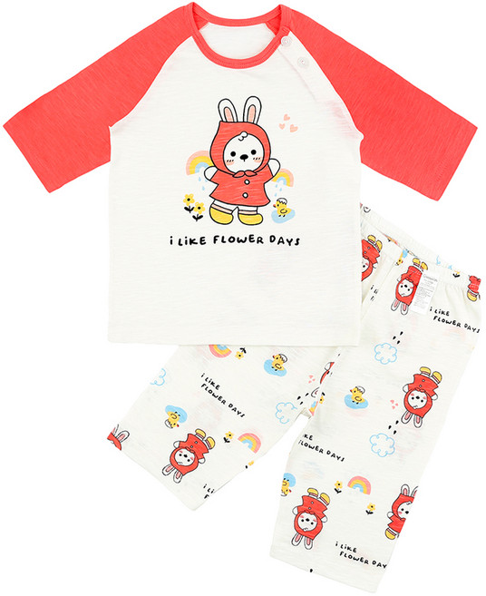 Maykids 斗篷兔七分竹節棉家居服上下套裝