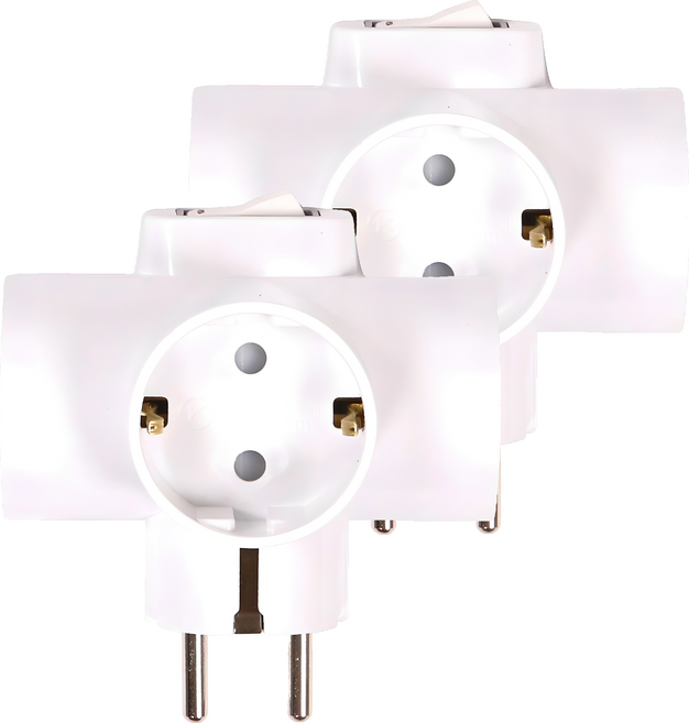 써보니 스위치 T자형 멀티탭 16A 3구 T-2110, 화이트, 2개