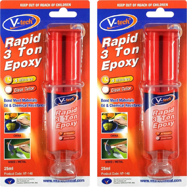 Vtech 주사기 에폭시 접착제 25ml, 2개