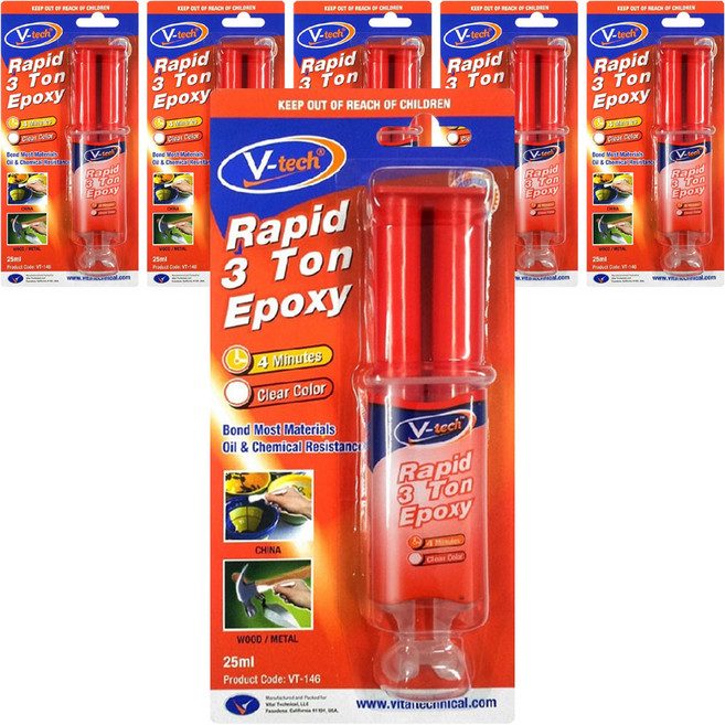 Vtech 주사기 에폭시 접착제 25ml, 6개