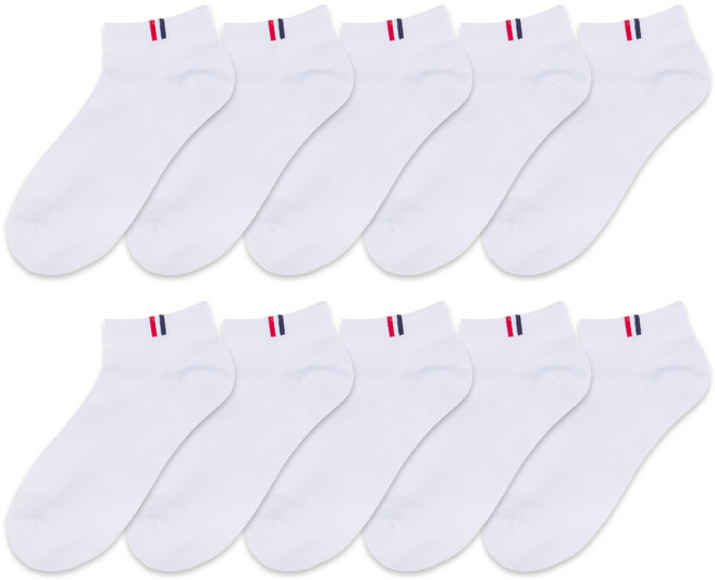 베이스알파 에센셜 남성용 발목 포인트B 스니커즈 양말 10켤레