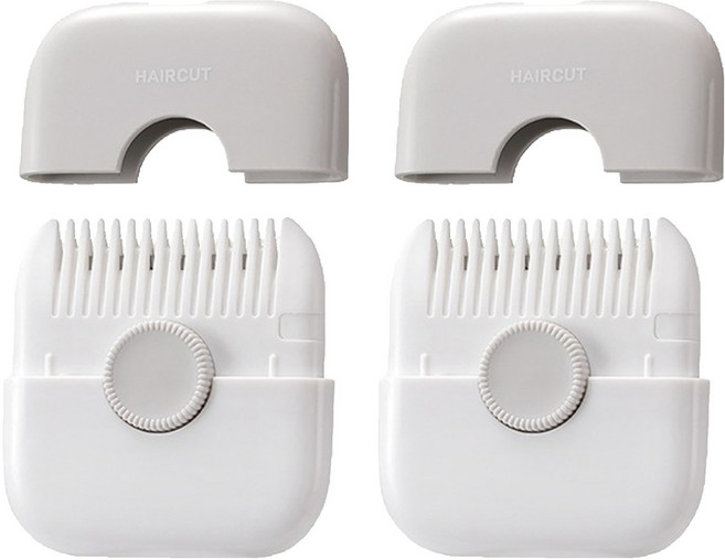 The해피앤 휴대용 셀프 앞머리 정리 다듬기 겸용 빗, 그레이, 2개