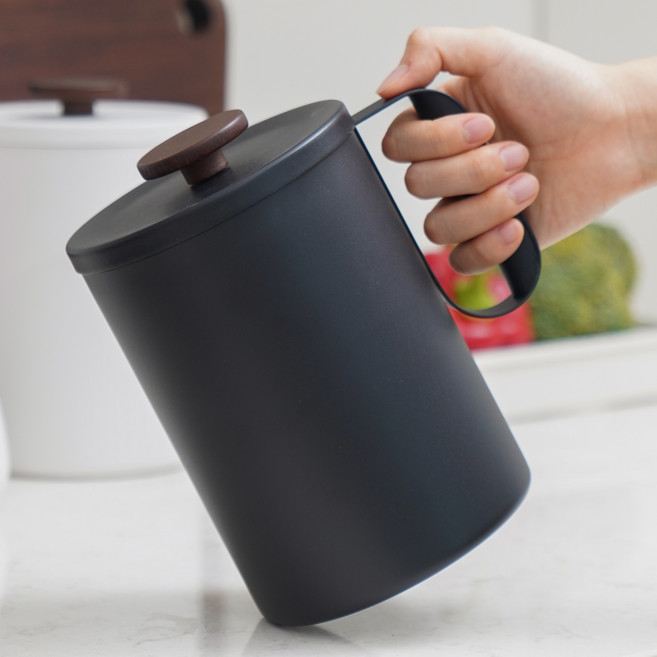 르메이드 스테인레스 음식물 쓰레기통, 블랙, 1개