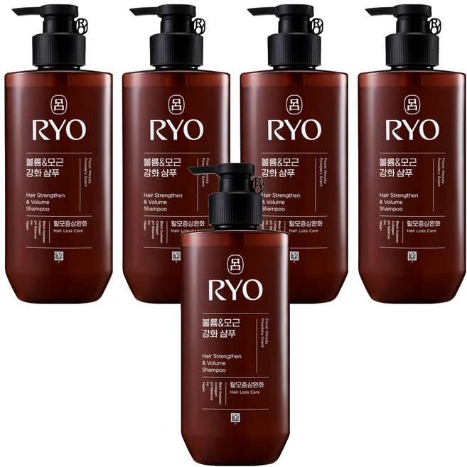 RYO 呂 豐盈強韌髮根香氛洗髮精 木質調麝香, 480ml, 5瓶