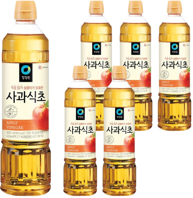 청정원 사과식초, 900ml, 6개