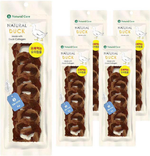 네츄럴코어 강아지 덕 육포, 오리, 80g, 5개