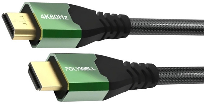 POLYWELL 寶利威爾 2.0 鋁合金影音傳輸線, 1條, 3m