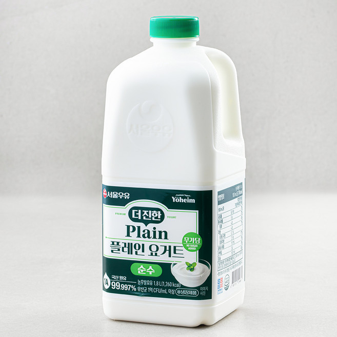 서울우유 더 진한 순수 플레인 요거트, 1.8L, 1개입, 1개